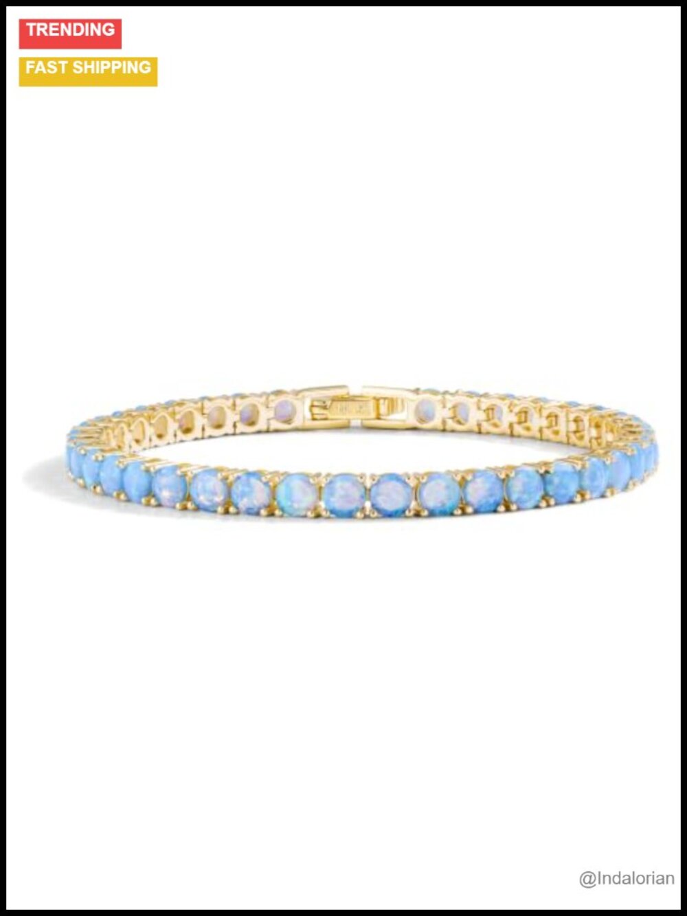 14K Gold Filled Opal Tennis Bracelet for Women 4MM Bezel Set Dainty Stackable